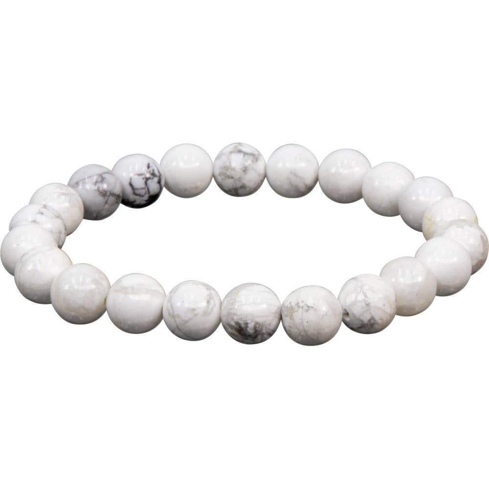 Bracelet 8mm Round Beads - Howlite