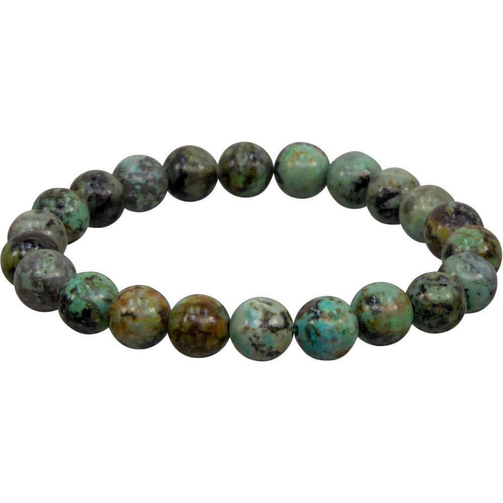 Bracelet 8mm Round Beads - African Turquoise
