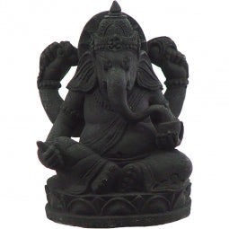 33608 Volcanic Stone Statue Ganesha Black