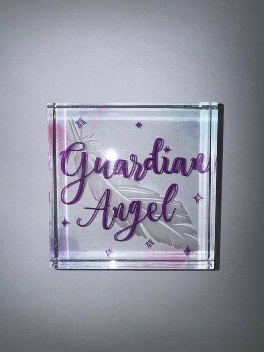 11282 Glass Plaque  Guardian Angel