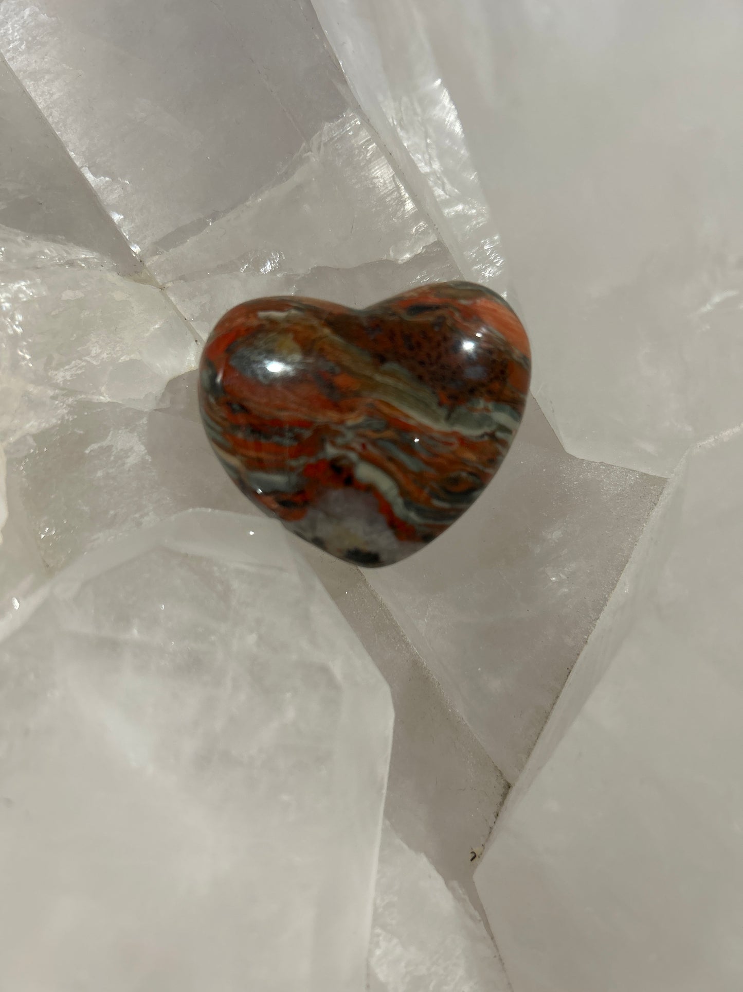 VHBJ45 Heart Puffed Brecciated Jasper 45mm