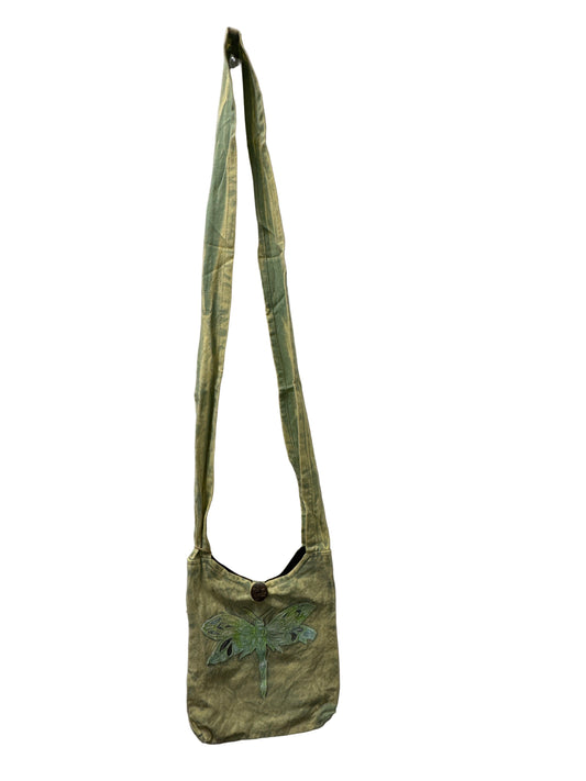 KA-10-LG Boho Crossbody Bag Dragonfly Green