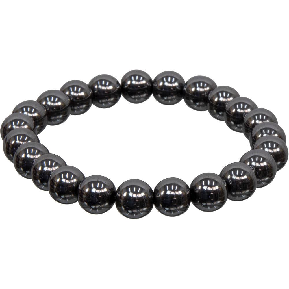 Bracelet 8mm Round Beads - Hematite