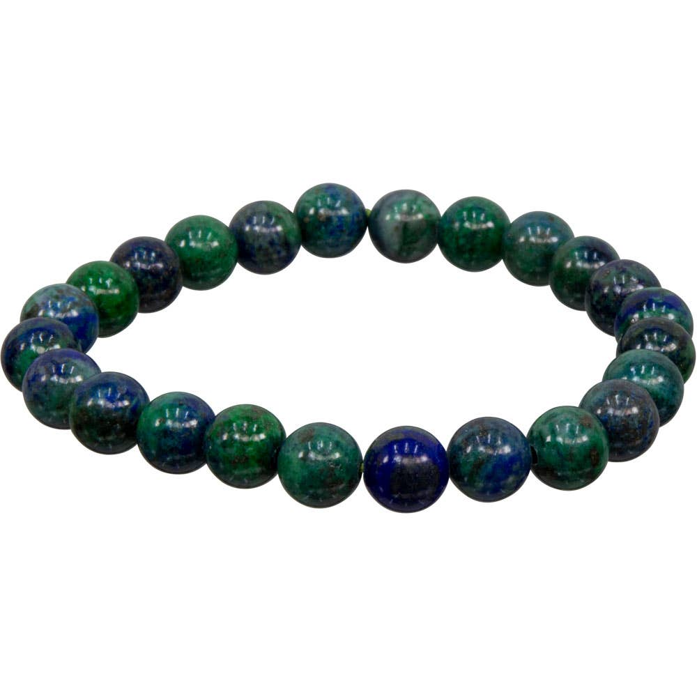 Bracelet 8mm Round Beads - Chrysocolla