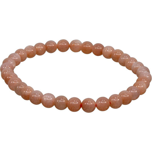 Bracelet 5-7mm Round Beads - Peach Moonstone