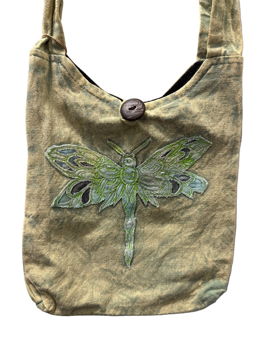 KA-10-LG Boho Crossbody Bag Dragonfly Green