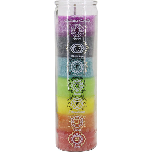 81557 7 Day Chakra Glass Prayer Candle