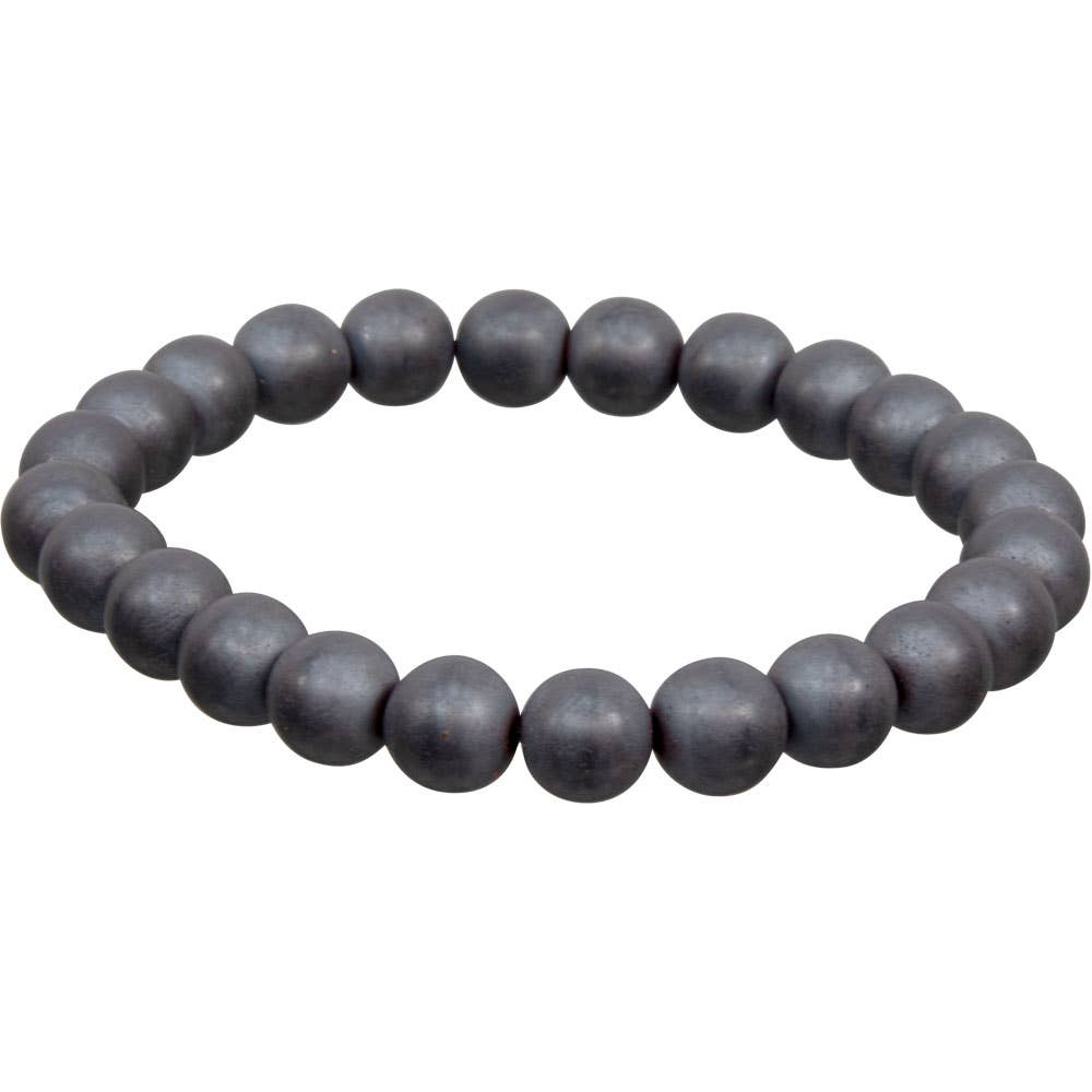 Bracelet 8mm Round Beads - Matte Hematite