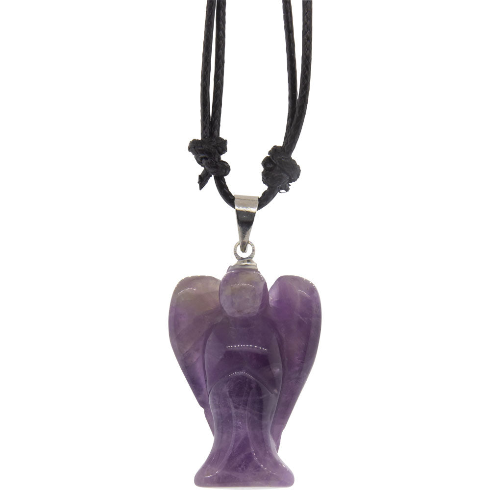 98839 Gemstone Angel Necklace - Amethyst