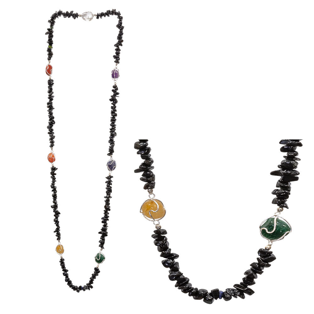 99193 Necklace Black Tourmaline Chip Chakra