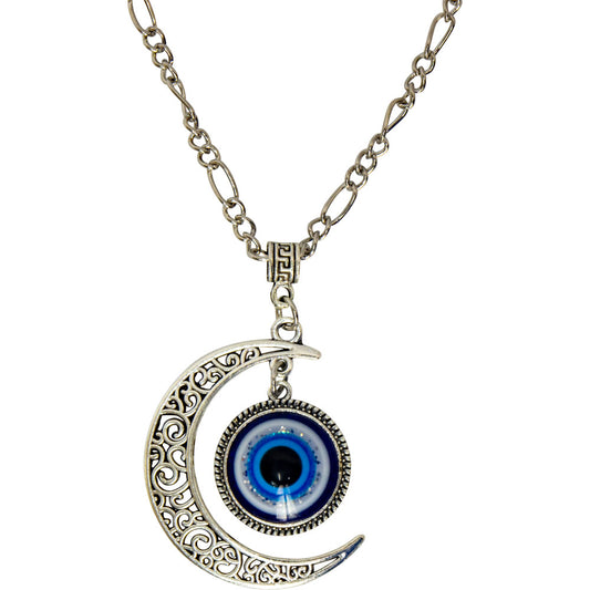 99334 Evil Eye Necklace Crescent Moon