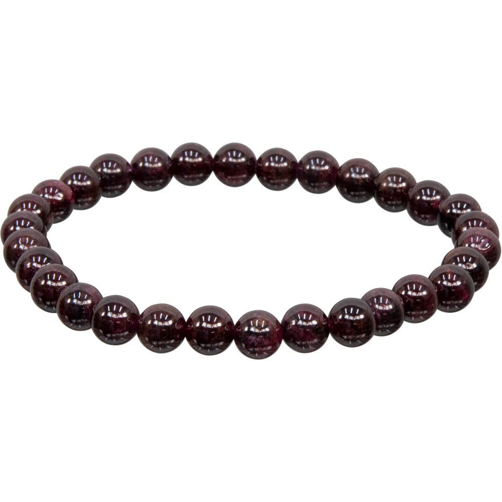 Bracelet 5-7mm Round Beads - Garnet