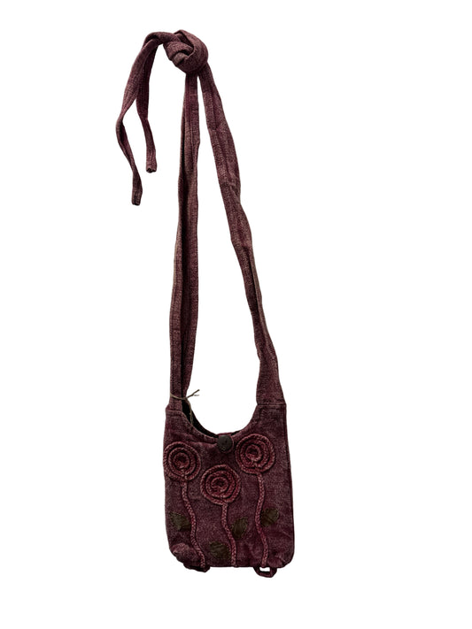 KA-03-MR Crossbody Flowers Maroon