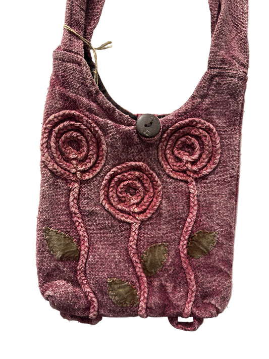 KA-03-MR Crossbody Flowers Maroon