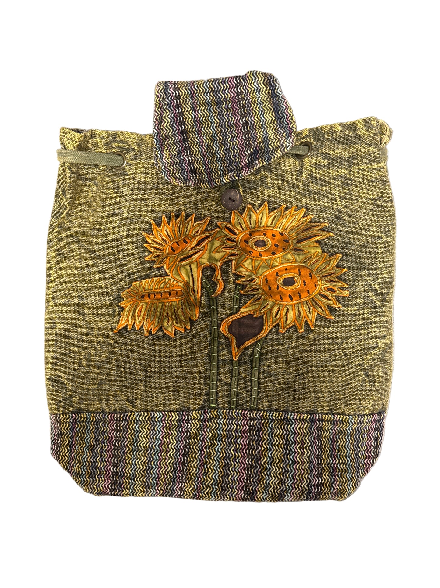 Backpack Drawstring Sunflower Olive