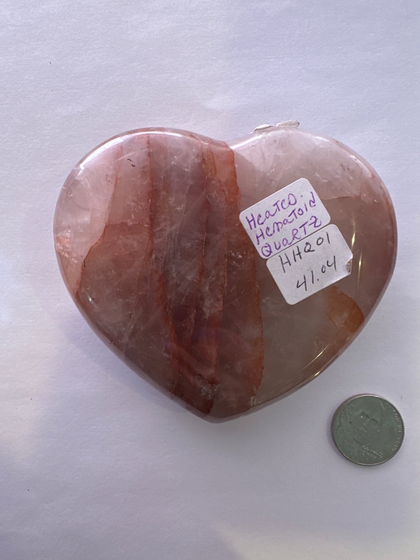 HHQ01 Heart Heated Hematoid Quartz