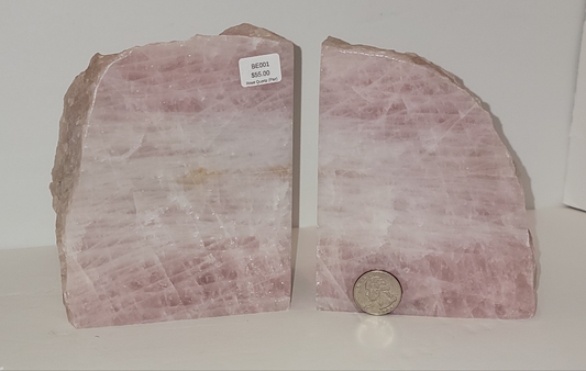 BE001 Rose Quartz Bookends