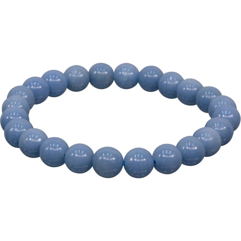 Bracelet 8mm Round Beads - Angelite