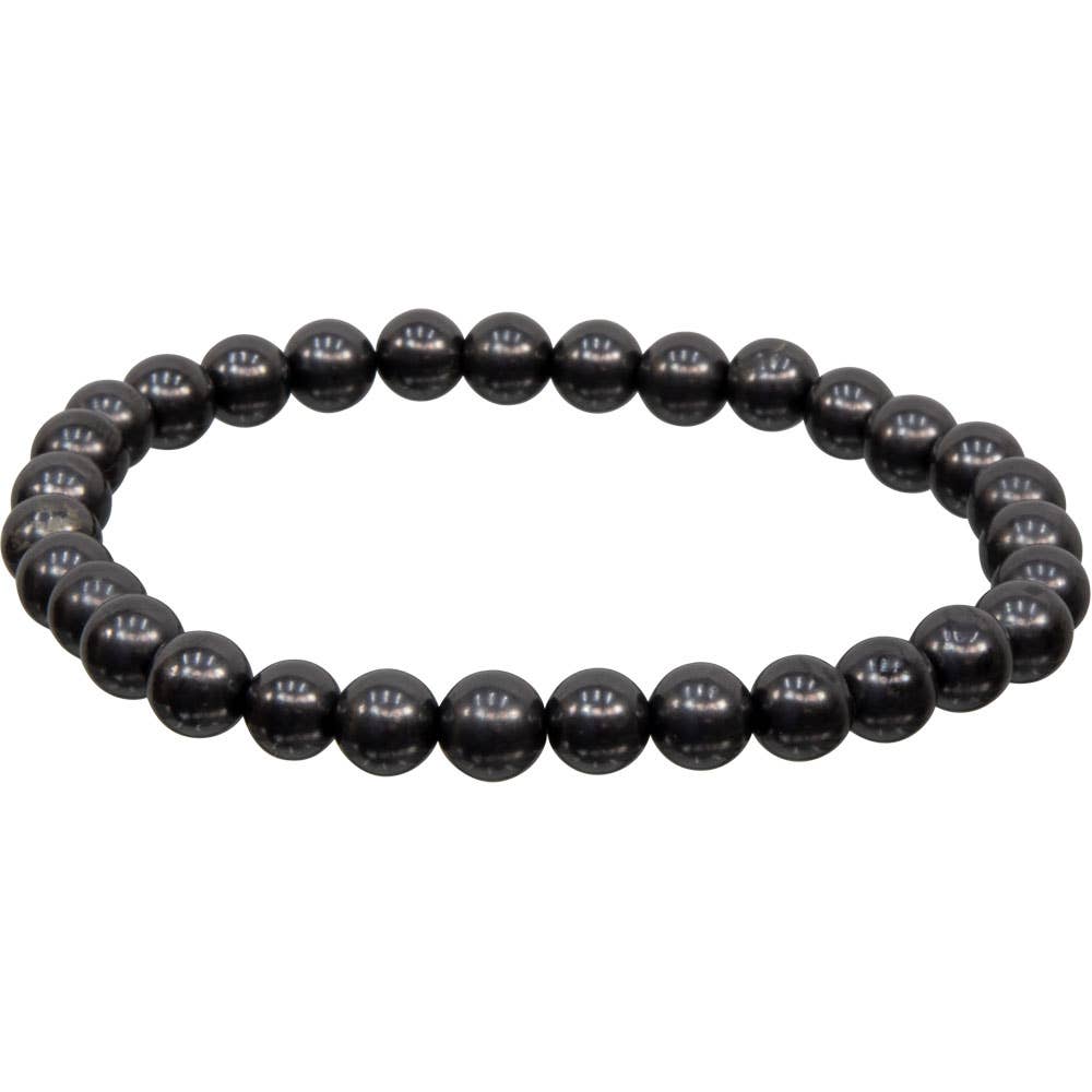 Bracelet 6mm Round Beads - Shungite (Each)