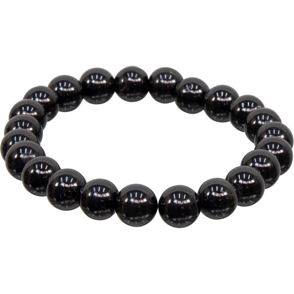 Bracelet 8mm Round Beads - Black Tourmaline