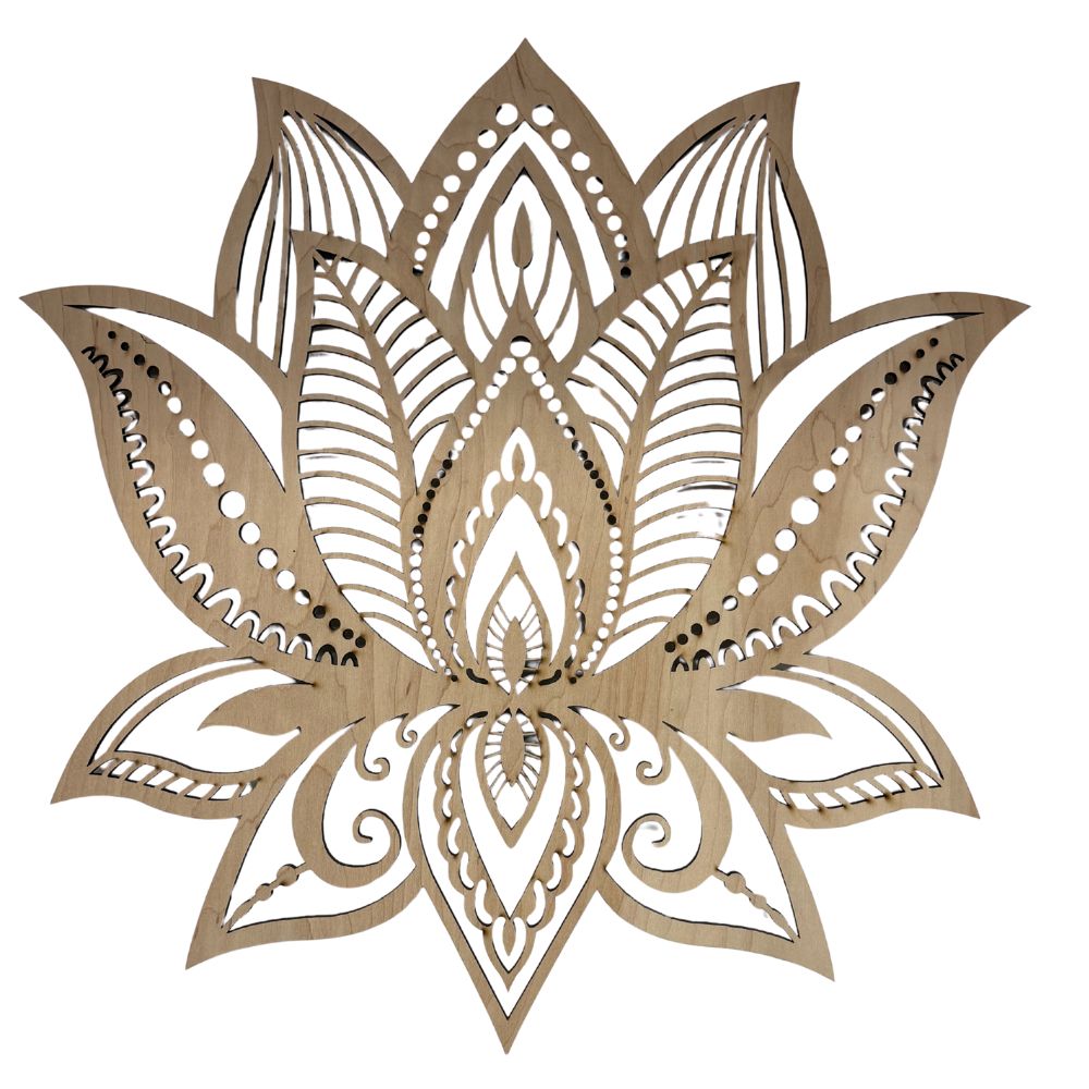 Wooden Mandala Lotus Flower