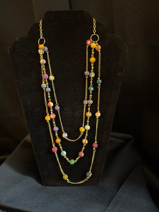 N5039 Necklace Aasha Multi Layered Beaded