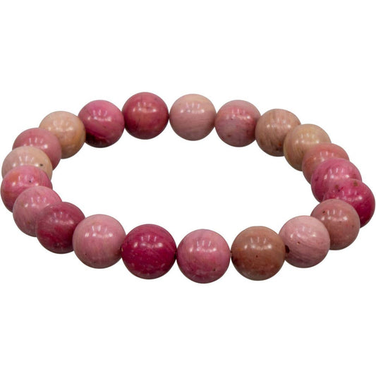 Bracelet 8mm Round Beads - Rhodonite