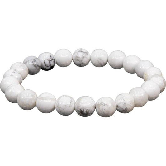 Bracelet 8mm Round Beads - Howlite