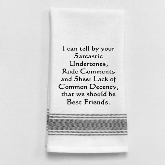 BB-I-309 White Kitchen Towel "I can tell by your..."