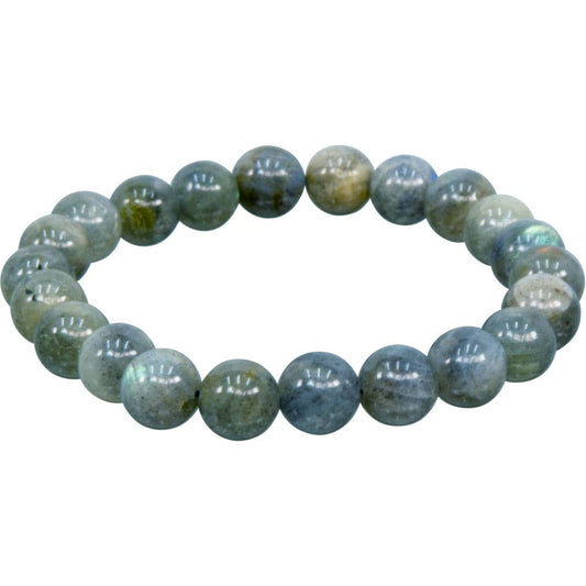 Bracelet 6-8mm Round Beads - Blue Labradorite