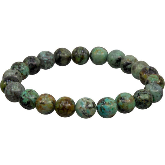 Bracelet 8mm Round Beads - African Turquoise