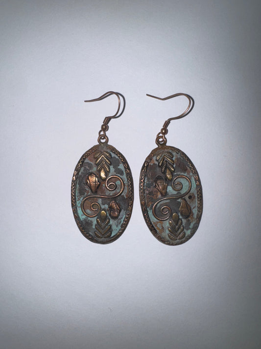 EVP5b Earrings Vintage Patina Copper
