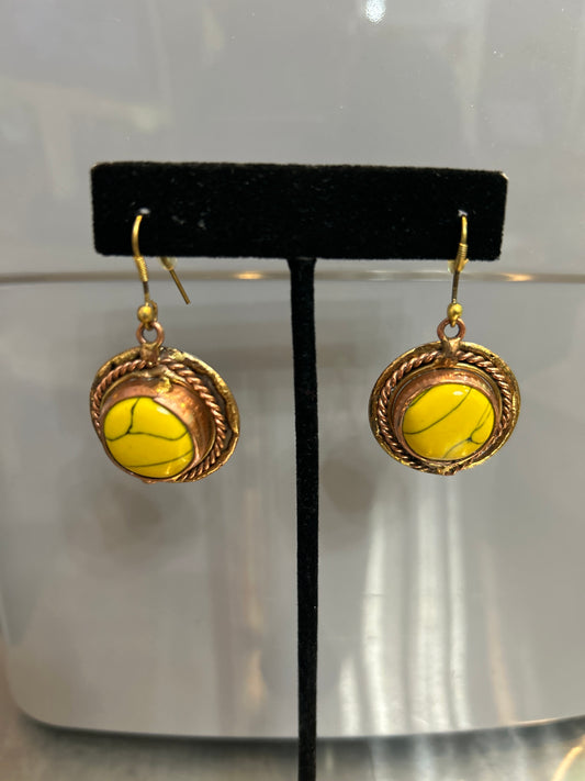 Earring Mixed Metal Yellow