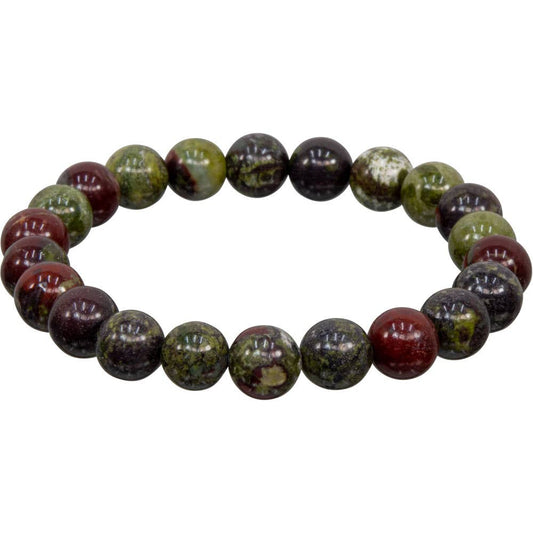 Bracelet 8mm Round Beads - Dragons Blood Jasper