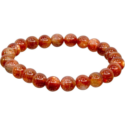 Bracelet 5-6mm Round Beads - Sunstone