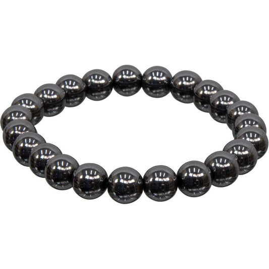 Bracelet 8mm Round Beads - Hematite