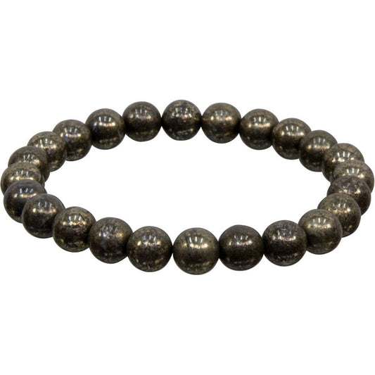 Bracelet 8mm Round Beads - Pyrite
