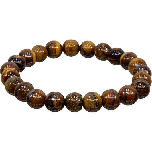 Bracelet 8mm Round Beads - Tiger Eye