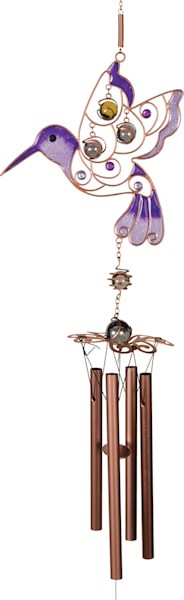 72669 Wind Chime Hummingbird Purple