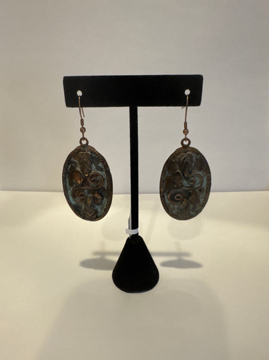 EVP5b Earrings Vintage Patina Copper