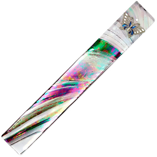 87039 Glass Incense Holder Butterfly Black Rainbow