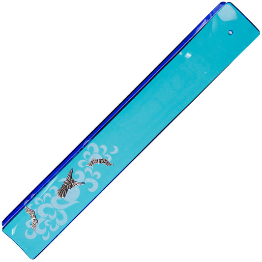87119 Glass Incense Holder Guardian Angel Aqua