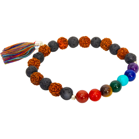 98791 Bracelet Chakra Lava & Rudraska