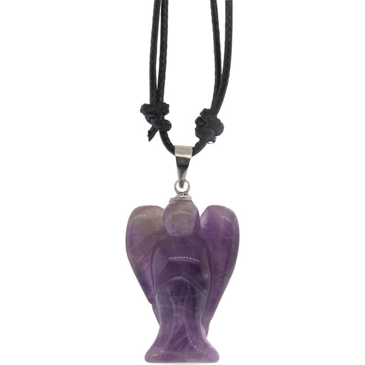 98839 Gemstone Angel Necklace - Amethyst