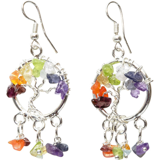 99265 Gemstones Tree Earrings - Chakra