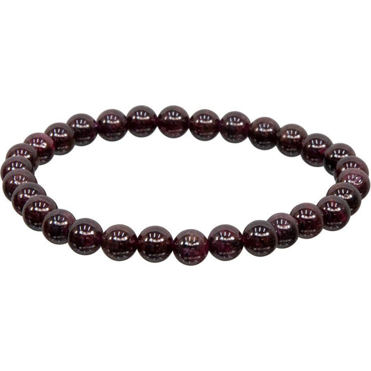 Bracelet 5-7mm Round Beads - Garnet