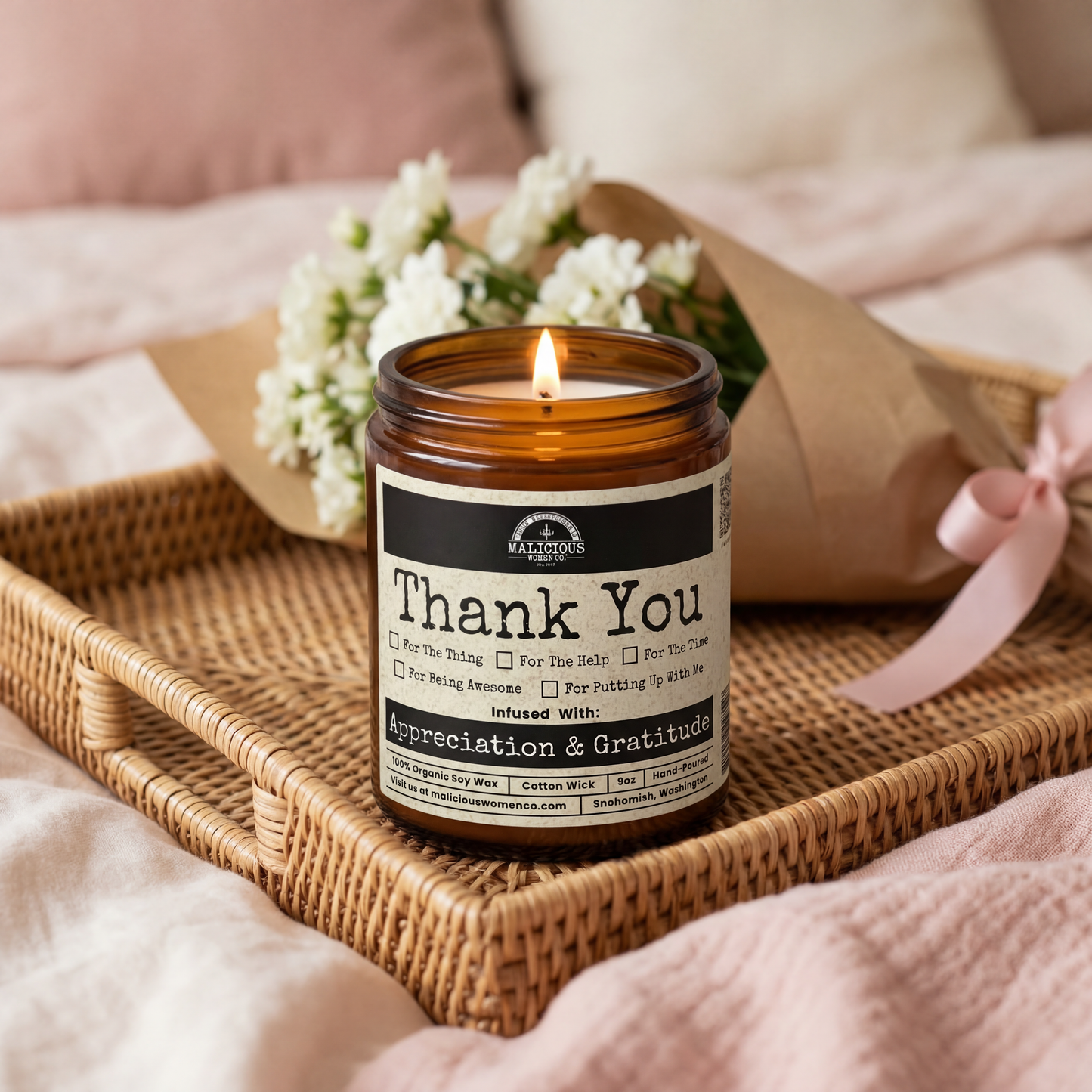 All The Thanks 9oz Funny Candle Malicious Women Co