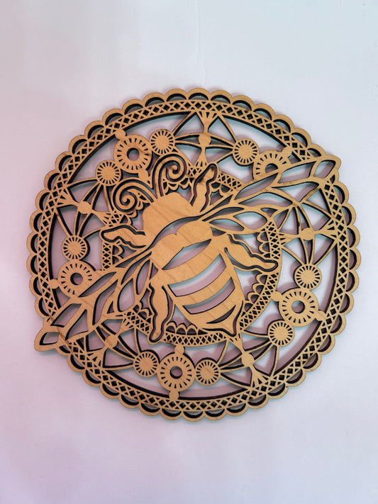 Wooden Mandala Bee