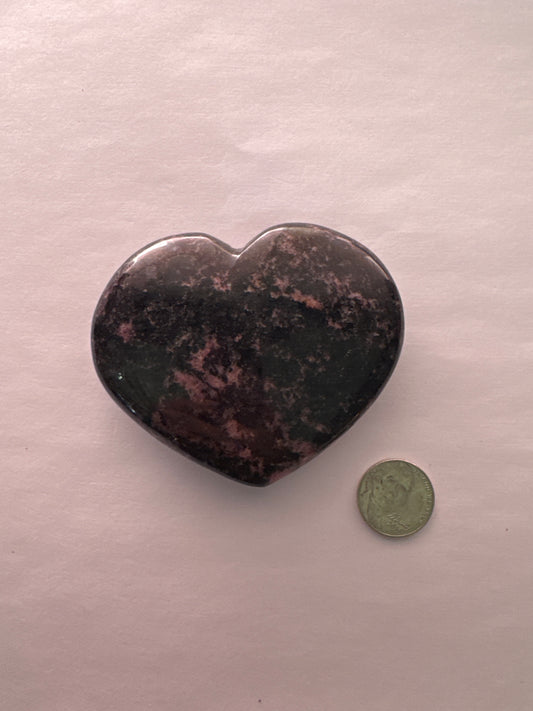 HR01 Heart Rhodonite