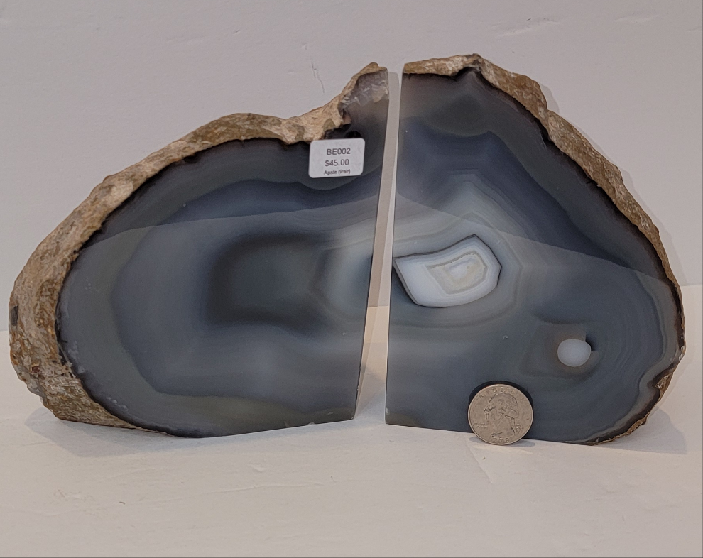 BE002B Agate Bookends Pair